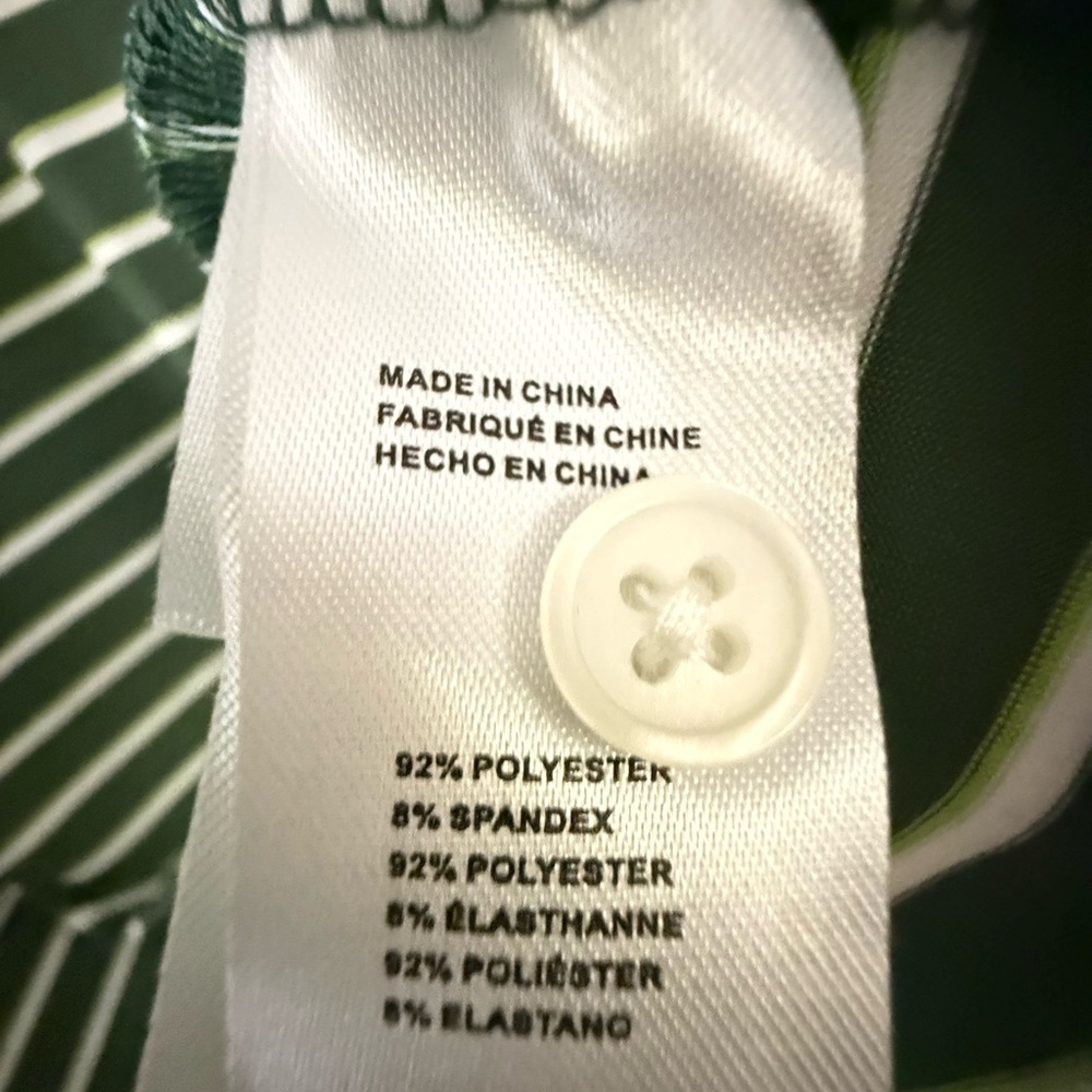 Kenneth Cole Olive Striped Polo Shirt - Picture 2 of 2